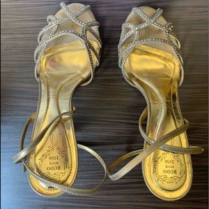 Rodo Gold Caged Sandals